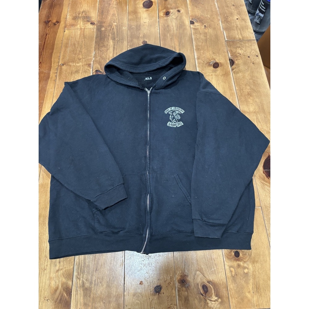 Sons of Anarchy SAMCRO CALIFORNIA Full-Zip Hoodie Men's 3XL Big & Tall Black SOA